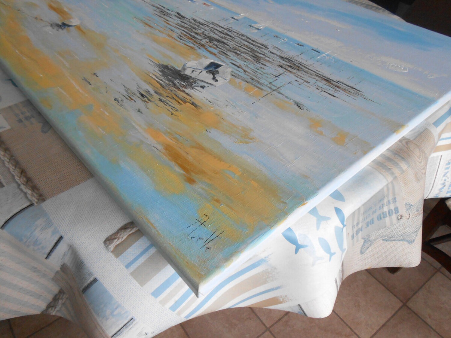 Marée descendante vue de côté