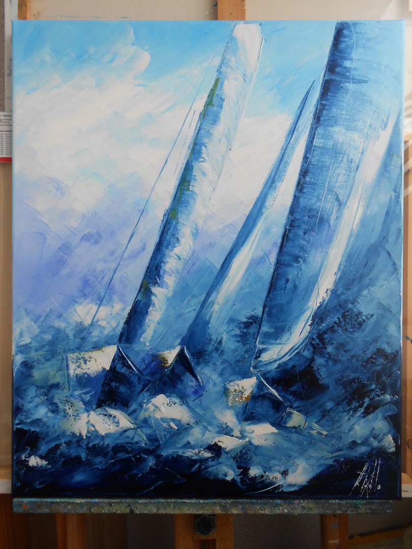 Régate bleue en situation