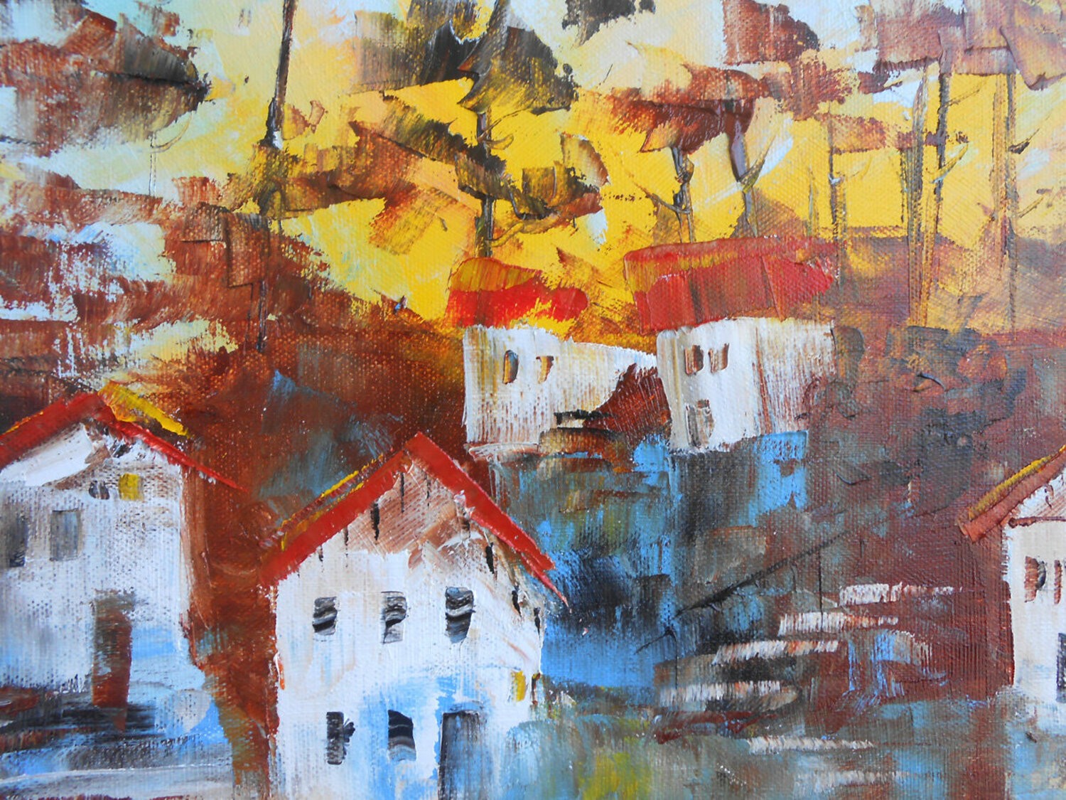 Village du Cap Ferret au coucher du Soleil gros plan