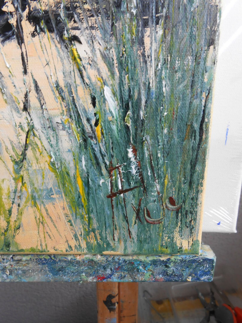 Matin au bord du Lac signature