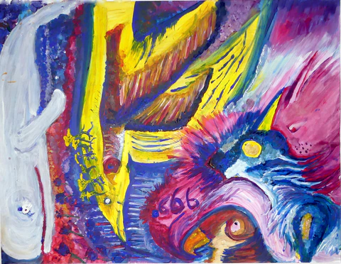 Baleine blanche et mer de couleurs