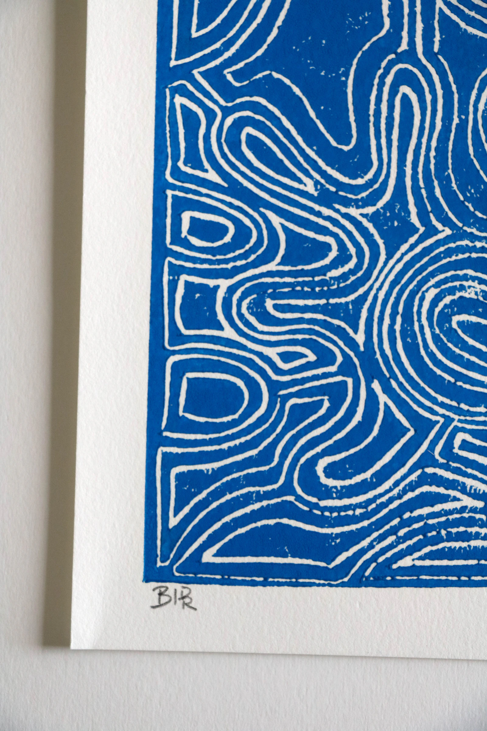 Supernova Linogravure bleue - Thumbnail 2
