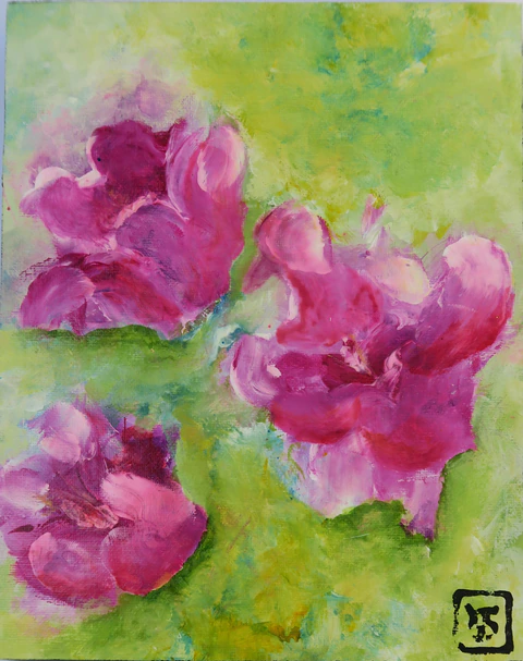 3 Fleurs roses