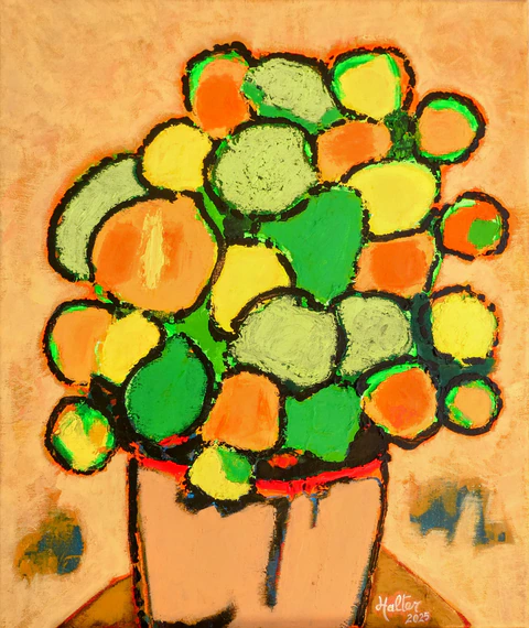 Plante à monnaie de Chine, pastels