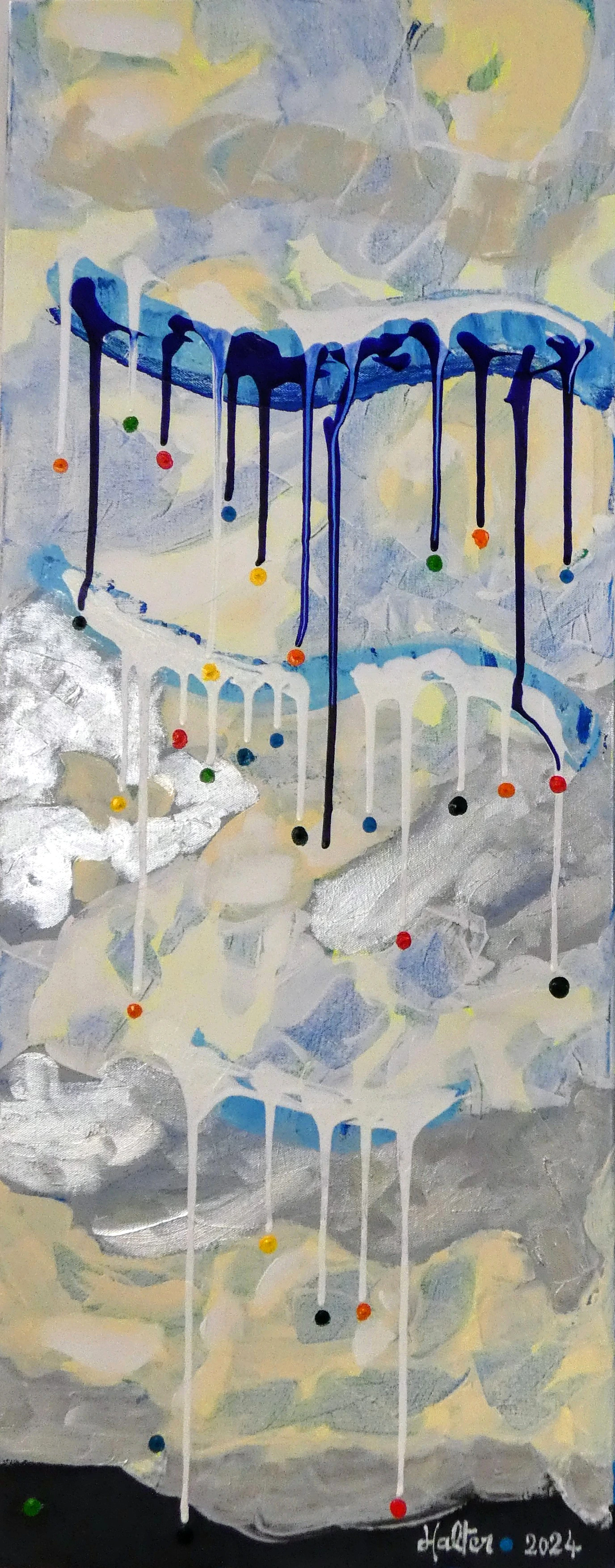 "Ciel d’orage, pluie et gouttes d’eau", panneau gauche