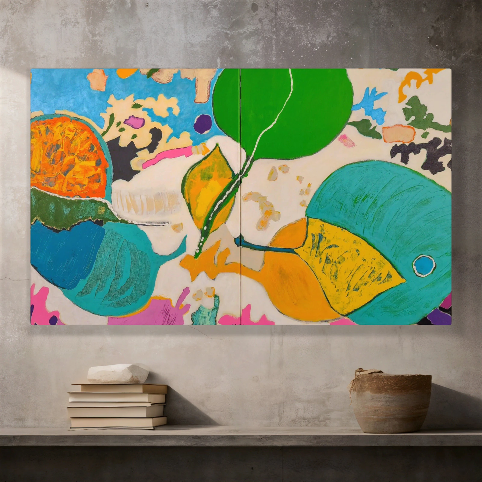 "Quatre feuilles, acrylique" en situation