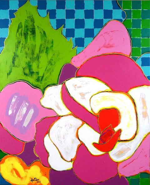 Fleur de bégonia rose et blanc