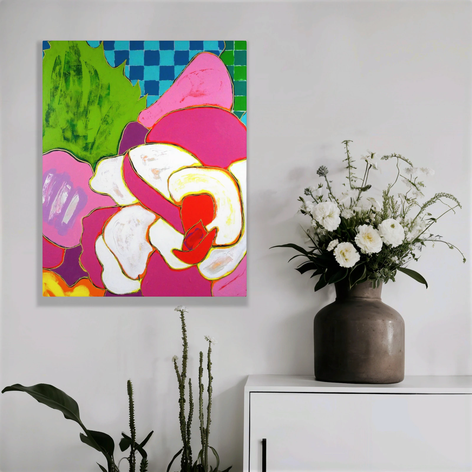 Fleur de bégonia rose et blanc - Thumbnail 2