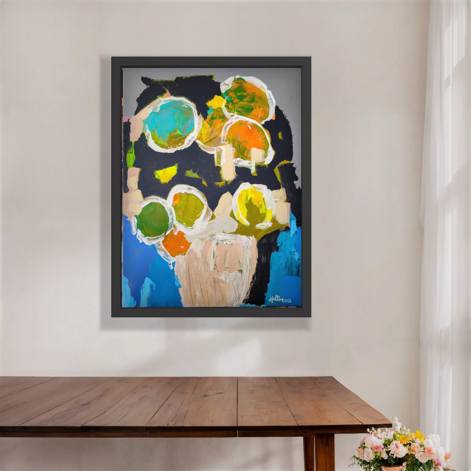 "Bouquet de fleurs et vase" en situation