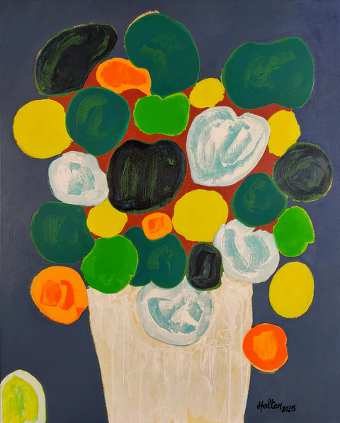 Plante à monnaie de Chine, acrylique