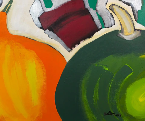 Courges, jaune et verte