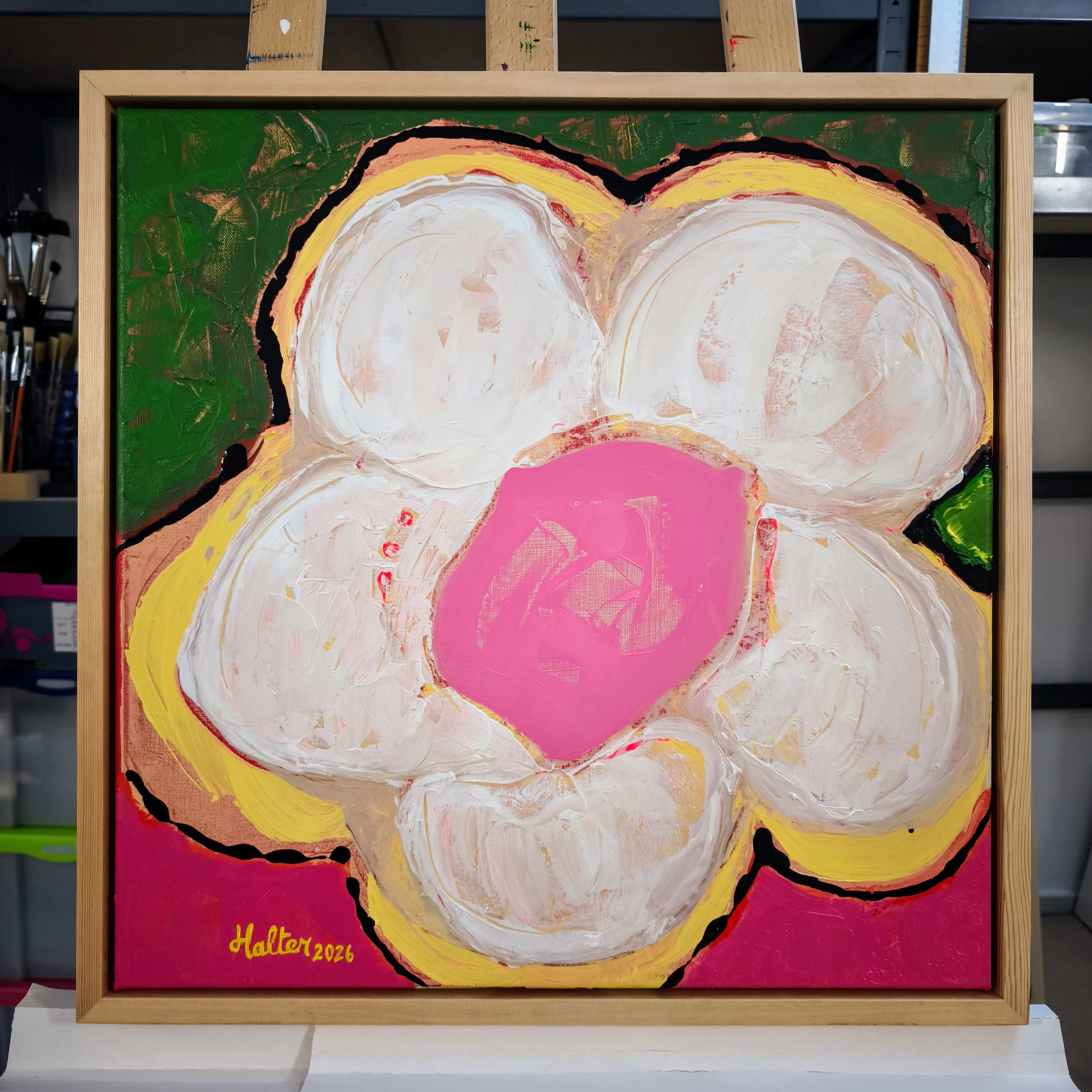 "Trop grande pour cette toile" en atelier