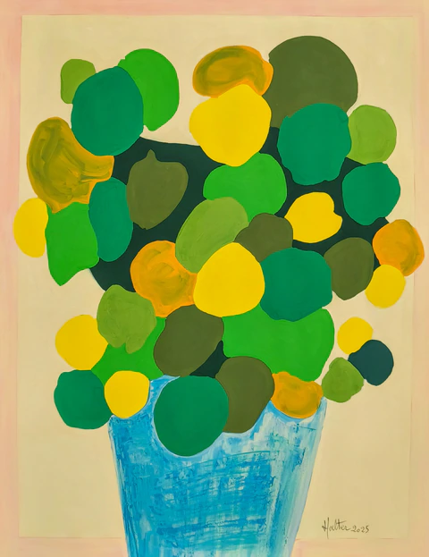 Plante à monnaie de Chine, gouache