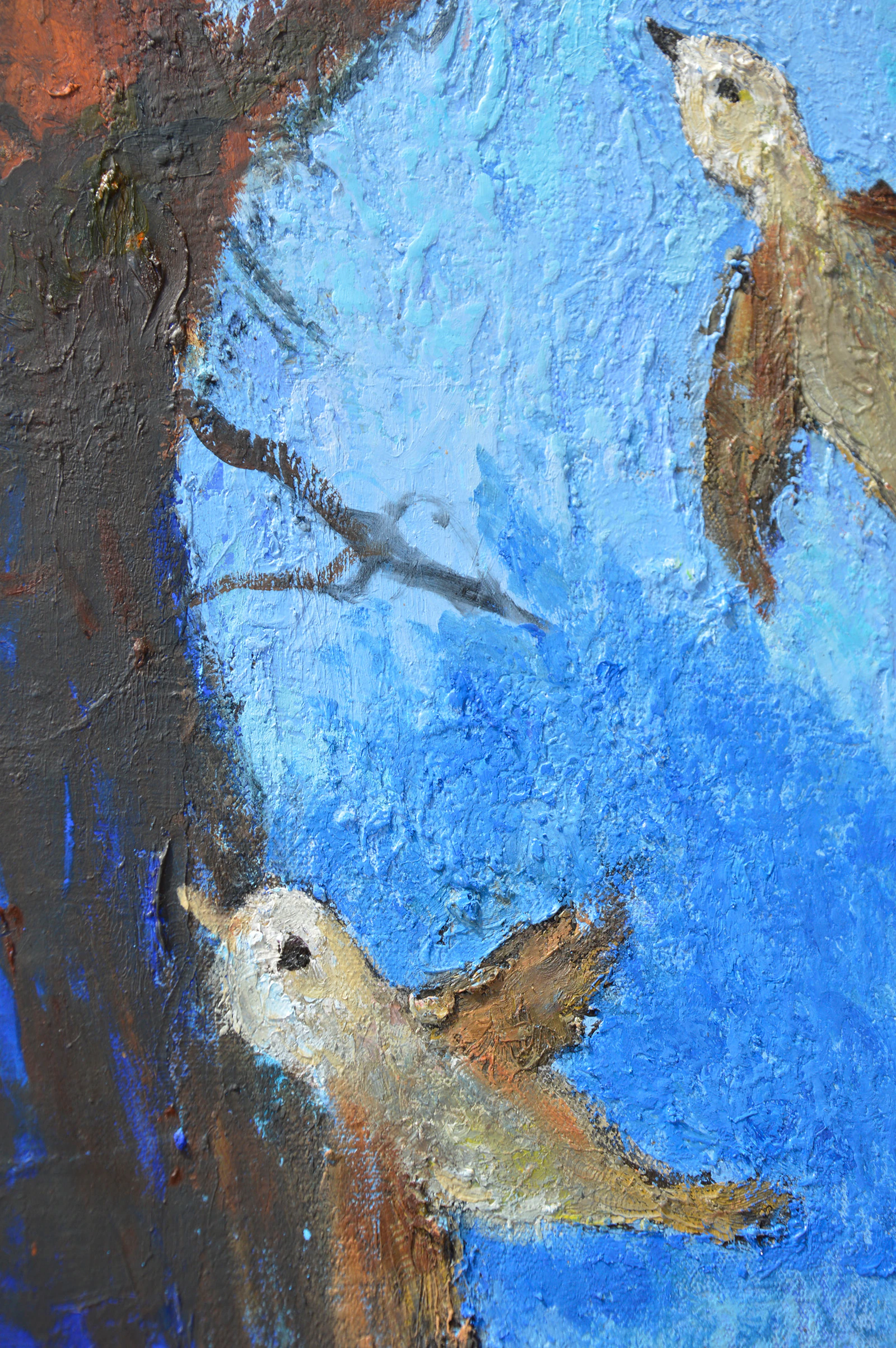 Dame aux oiseaux dans le bleu du ciel - Thumbnail 3