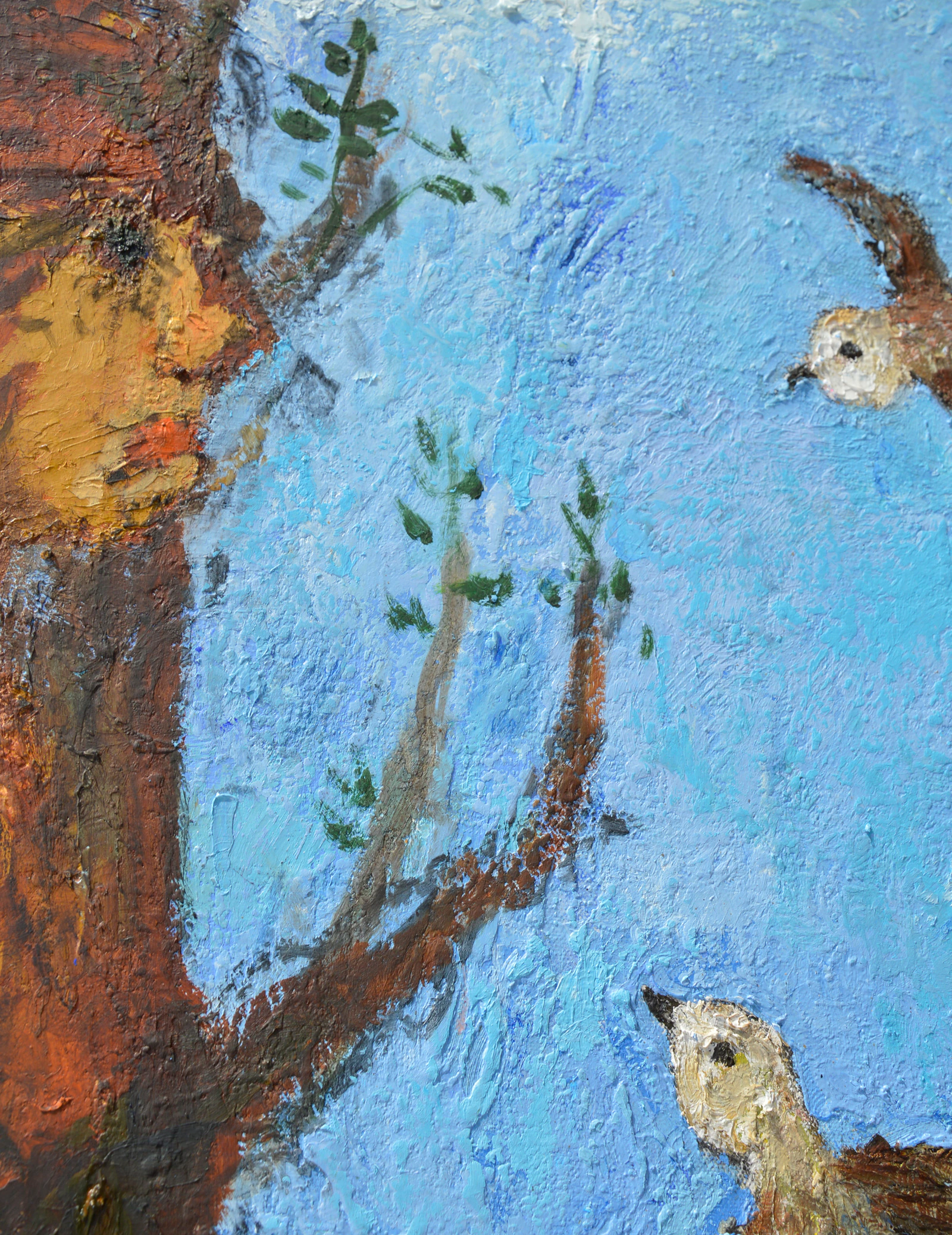 Dame aux oiseaux dans le bleu du ciel - Thumbnail 4