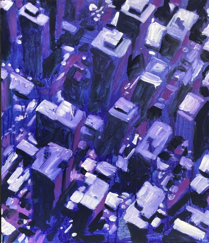 Ecoute tomber la ville 61x50