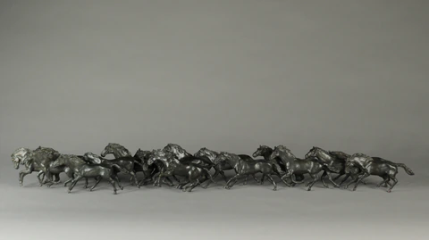 17 chevaux au galop
