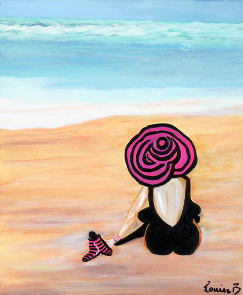 Femme rêvant devant la mer