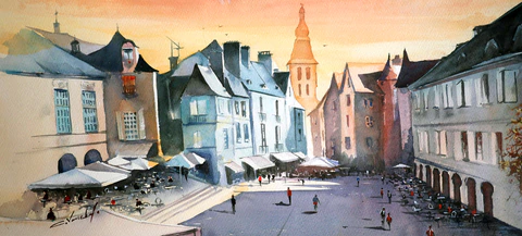 Place de Sarlat au printemps