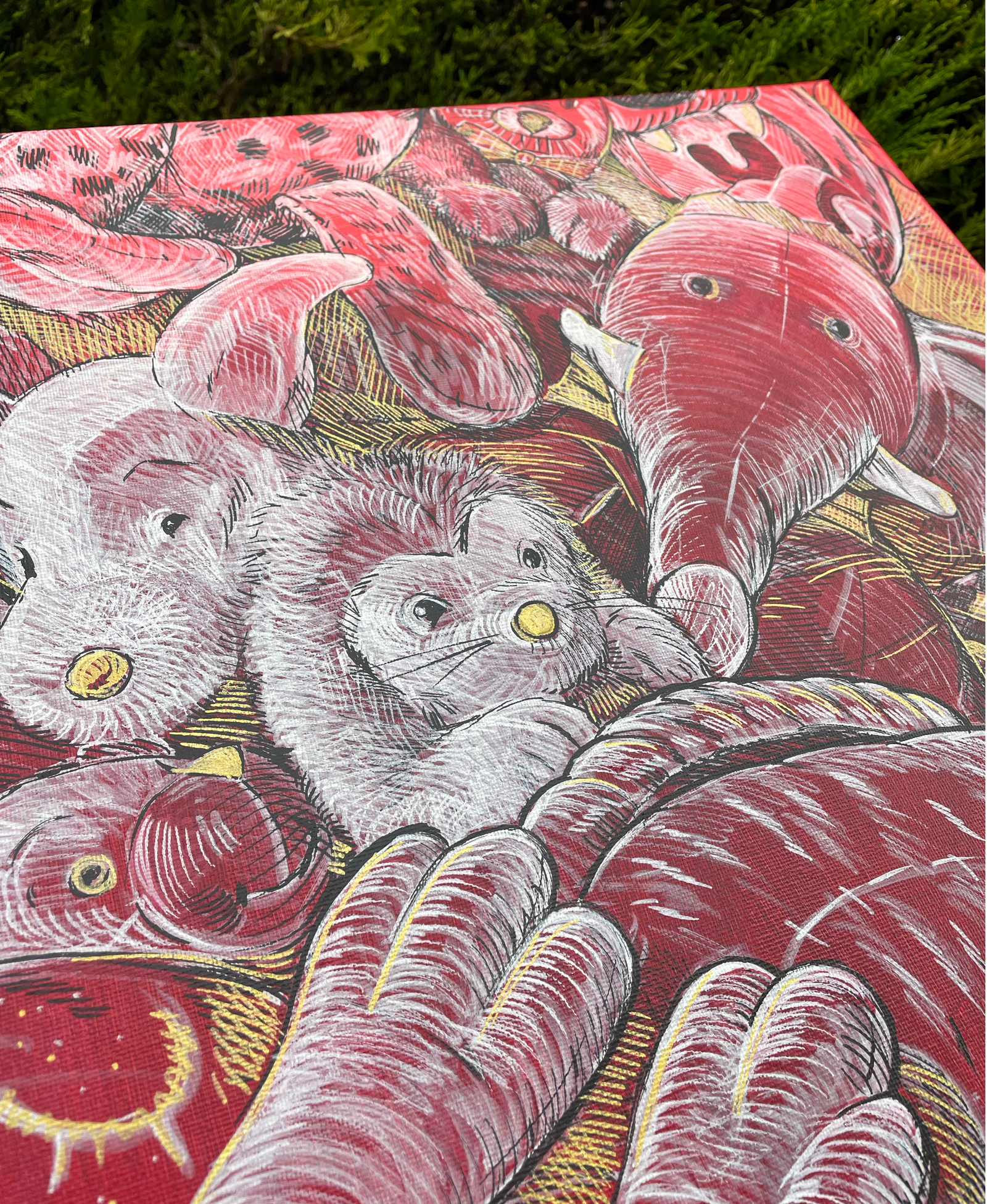 Surface avec reflets or