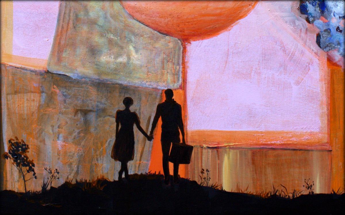 Éclipse. Après des jours de marche Simon et Sarah arrivèrent au bout du chemin. Le spectacle était indicible; dans sa main endormie dans la sienne, luisait précieuse la pierre amoureuse. - Thumbnail 2