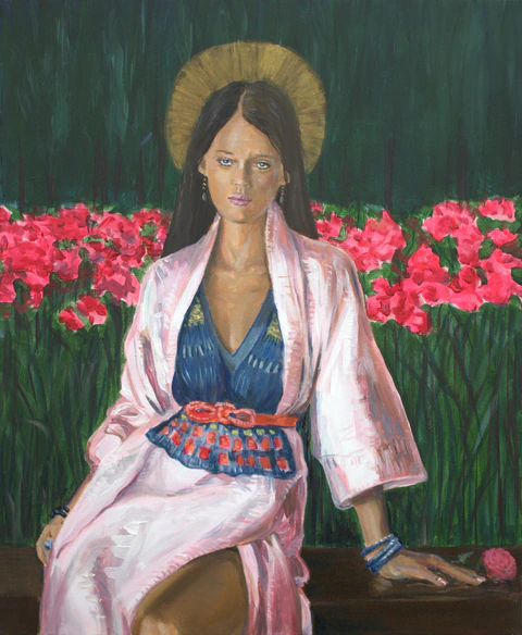 l'instant où Eve-Kim prenant la pose à l'atelier me dit : Vous savez François, je ne suis pas tout à fait une sainte !