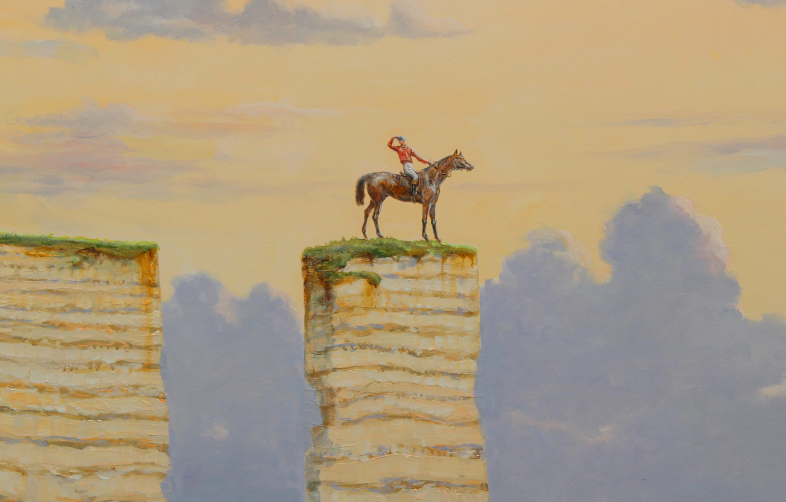 Je me retournais tout à coup ayant cru entendre le hennissement d’un cheval . En voyant cette scène improbable je me demandais si il fallait savoir prendre de la hauteur quand une situation paraissait sans issue. - Thumbnail 2