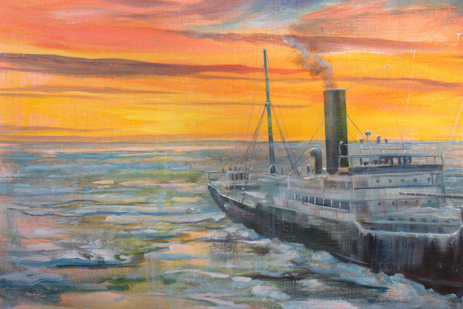 Sous le regard inquiet de la sterne arctique, le vaisseau fantôme semblait encore briser les glaces, dans les derniers cris de la banquise. - Thumbnail 2