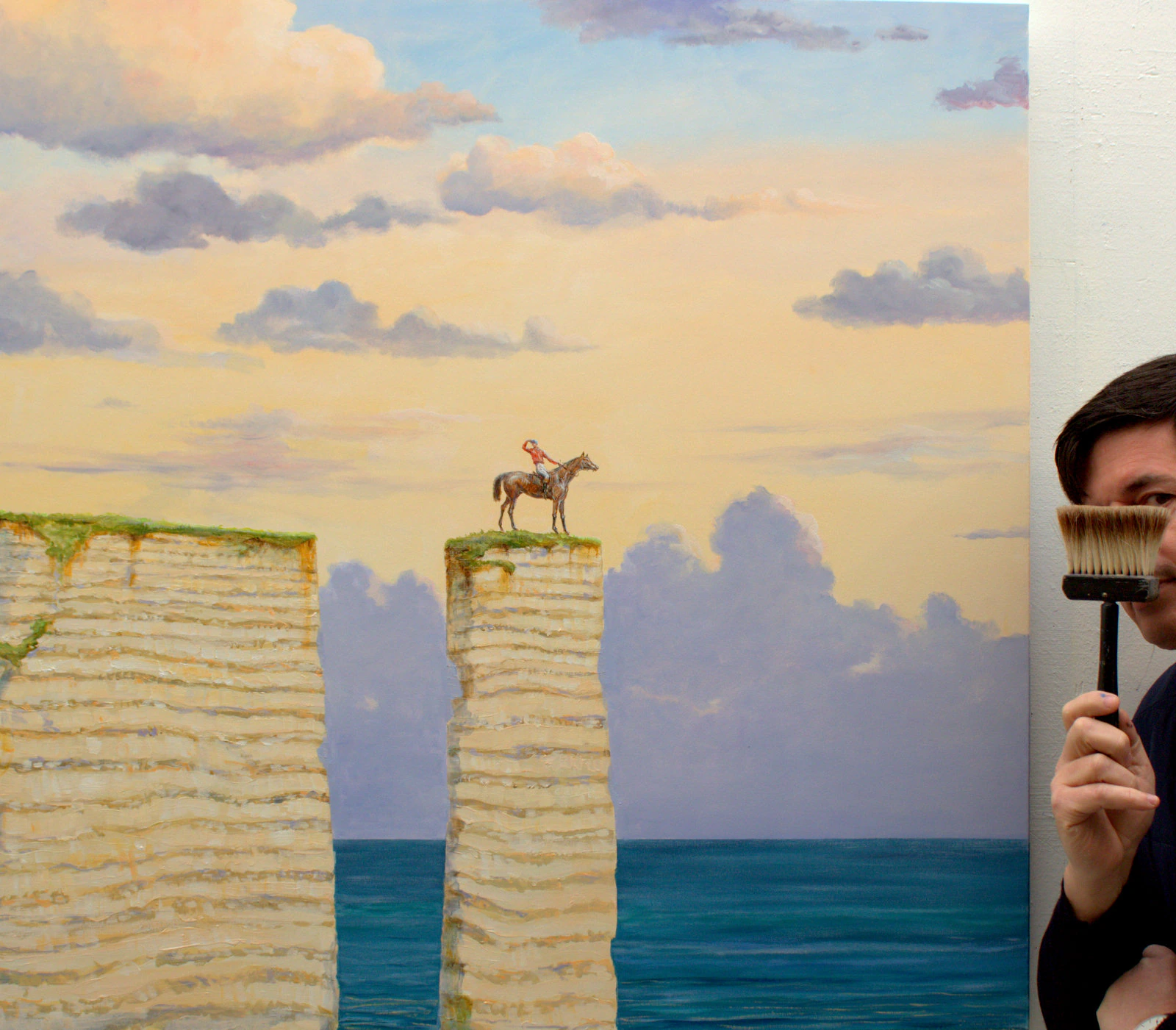 Je me retournais tout à coup ayant cru entendre le hennissement d’un cheval . En voyant cette scène improbable je me demandais si il fallait savoir prendre de la hauteur quand une situation paraissait sans issue. - Thumbnail 3