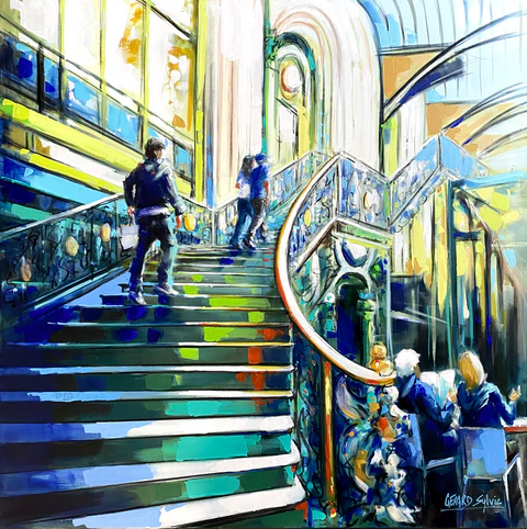 Le grand escalier de la Gare de Lyon , Paris
