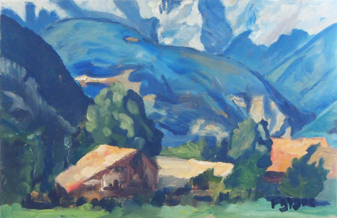 Hautes-Alpes, granges au hameau des Paroirs, Veynes