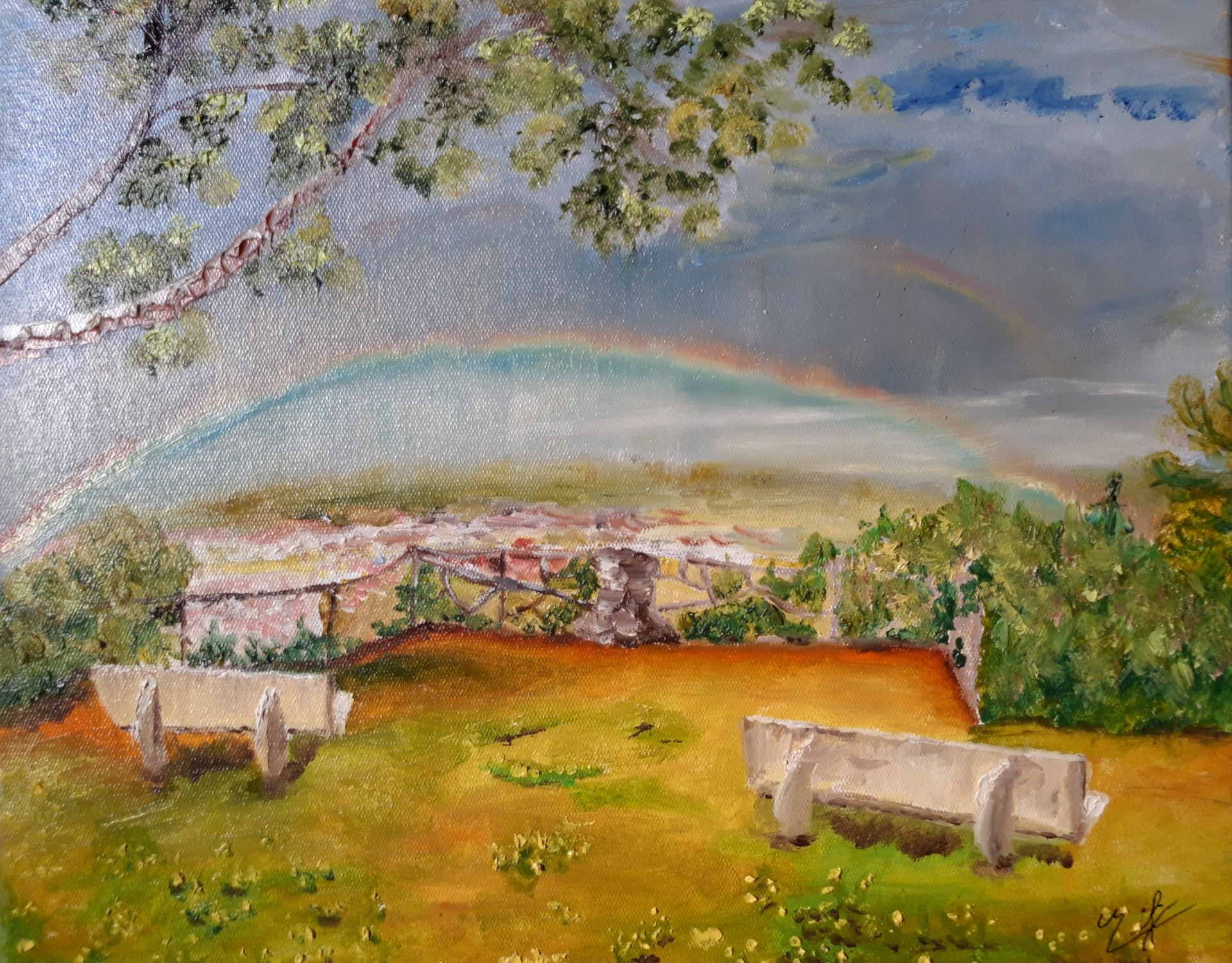 Paysage de printemps sur la montagne sainte Germaine .