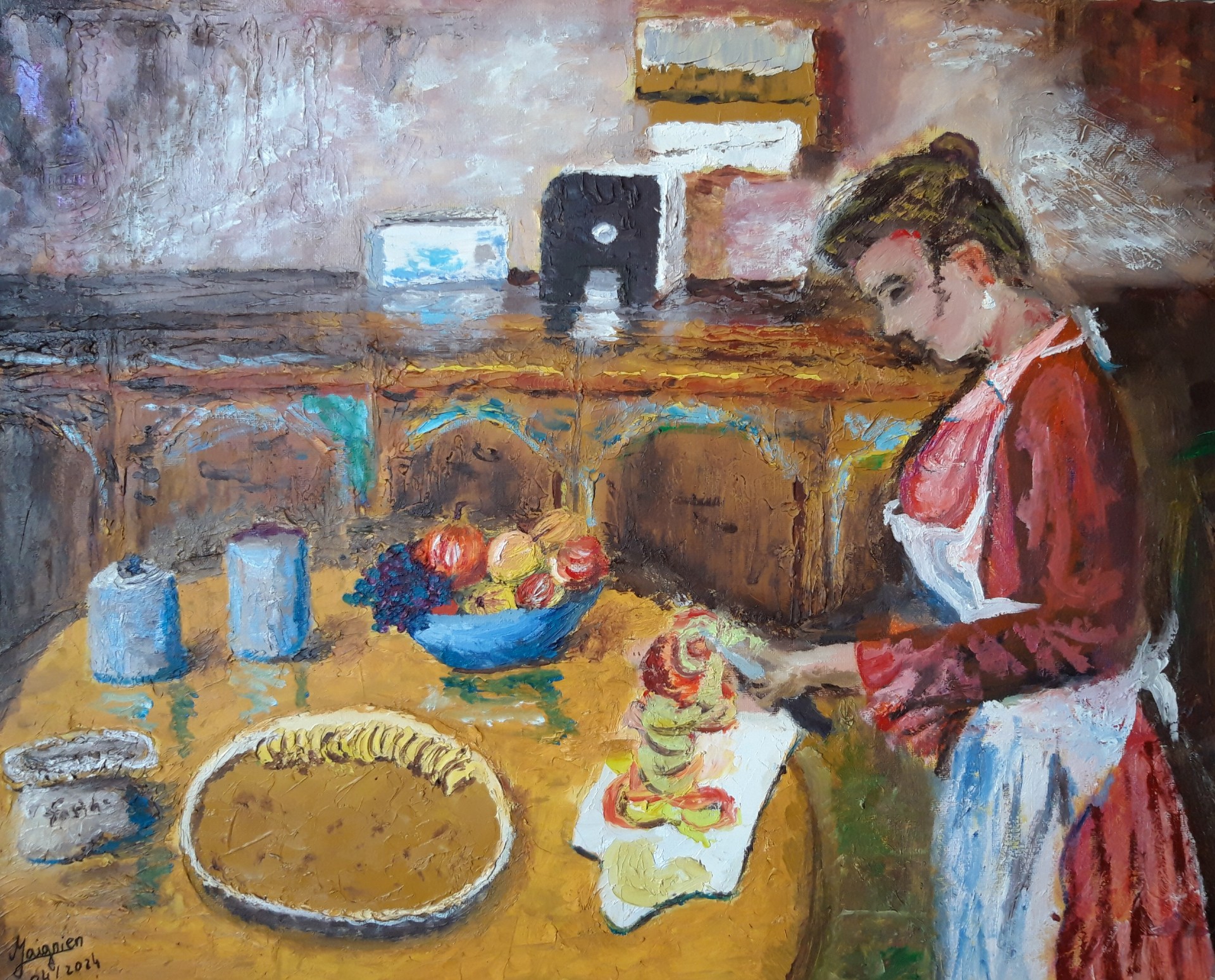 Préparation de la tarte aux pommes