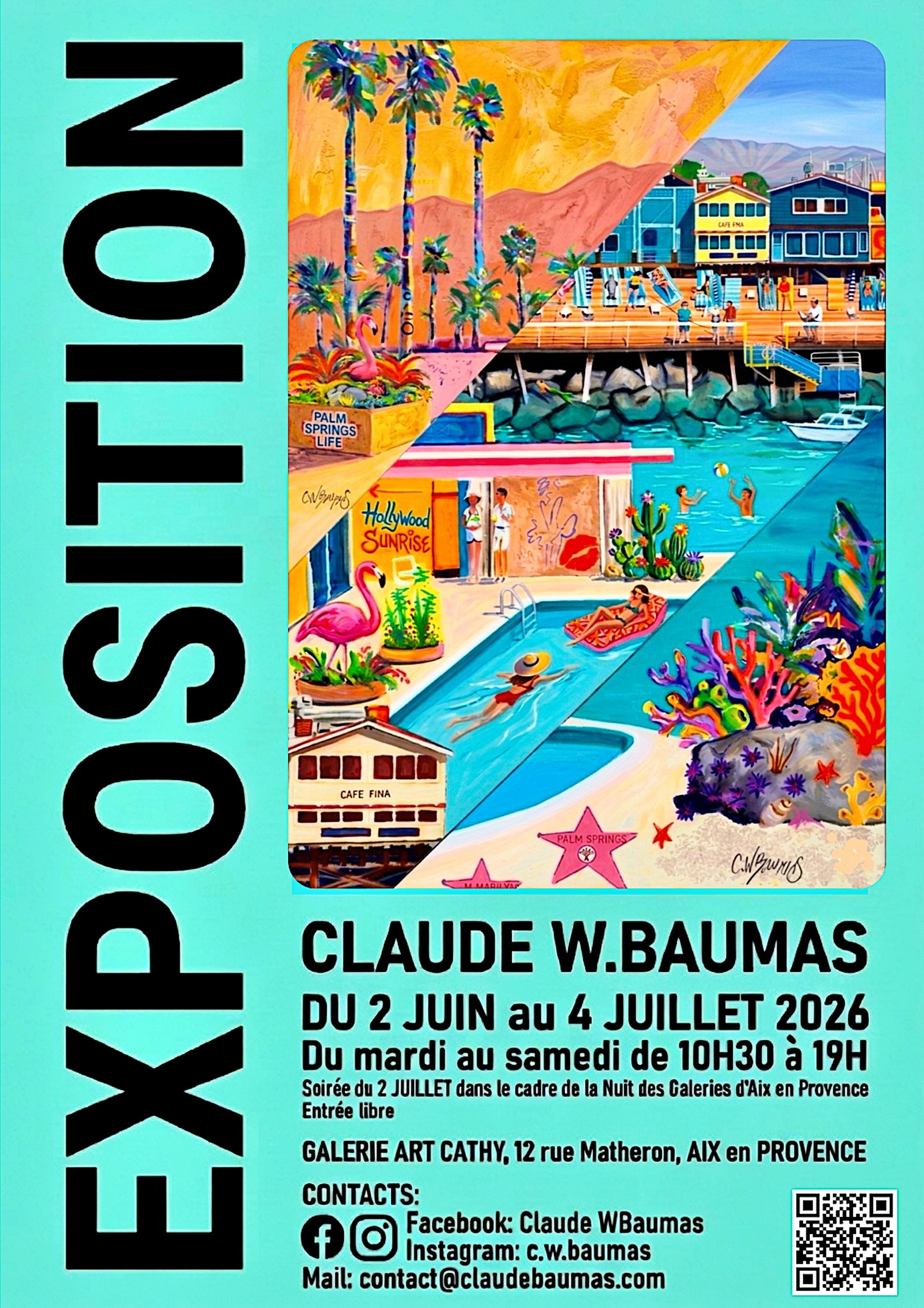 Exposition chez Art Cathy de Claude W . Baumas